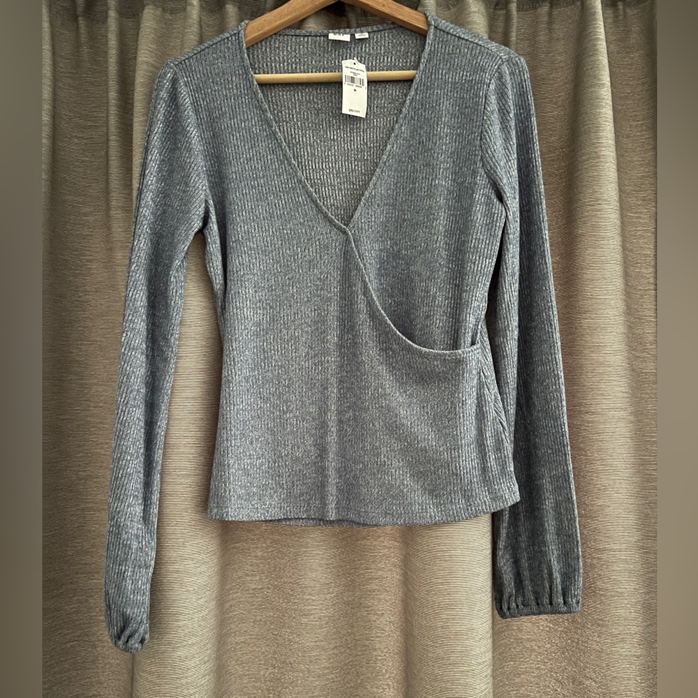 GAP blue Ribbed V-Neck Sweater